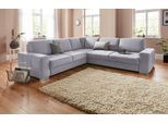 Ecksofa SIT & MORE "Santorini L-Form", grau, B:276cm H:82cm T:271cm, Struktur (100% Polyester);Struktur fein (95% Polyester, 5% Polyamid), Sofas, Ecksofa, mit Federkern und Sitztiefenverstellung, wahlweise mit Schlaffunktion