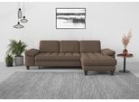 Ecksofa SIT & MORE "Westham L-Form", braun (chocco), B:275cm H:88cm T:172cm, 100% Polyester, Sofas, Ecksofa, Recamiere, mit oder ohne Schlaffunktion, Bettkasten, Füße wengefarben