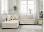 Home affaire "Night & Day L-Form, B: 316 cm mit Dauer-Schlaffunktion 180x200 cm" Set: Sofa & Hocker, Schlaffunktion, Bettkasten & Kissen, Boxspringbett