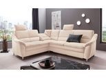 Ecksofa OTTO HOME "Cardoso L-Form", beige (creme), B:249cm H:90cm T:209cm, Luxus-Microfaser Lederoptik (100% Polyester);Luxus-Microfaser (100% Polyester);Luxus-Microfaser ALTARA NUBUCK (100% Polyester);Struktur (100% Polyester), Sofas, Ecksofa, Federkern, wahlweise mit Bett, Schubkasten, teilweise Relaxfunktion