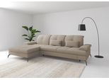 Ecksofa SIT & MORE "Amica, L-Form, inkl. Sitztiefenverstellung & Armteilverstellung", grau (taupe), B:279cm H:90cm T:185cm, 95% Polyester, 5% Polyamid, Sofas, Ecksofa, wahlweise mit Schlaffunktion, Bettkasten und Kopfteilverstellung