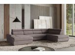 Wohnlandschaft SIT & MORE "U-Form", grau (taupe), B:345cm H:79cm T:213cm, 90% Polyester, 10% Polyamid, Sofas, Wohnlandschaft, mit verstellbaren Kopfteilen, wahlweise mit Schlaffunktion