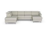 Wohnlandschaft SIT & MORE "Freetown U-Form", weiß (altweiß), B:315cm H:84cm T:216cm, Sofas, Wohnlandschaft, Kopfteilverstellung und Federkern, wahlweise mit Schlaffunktion