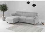 Ecksofa OTTO HOME "Glendale, L-Form", silber, B:253cm H:84cm T:166cm, 90% Polyester, 10% Polyamid, Sofas, Ecksofa, inkl. Kopfteilverstellung, wahlweise mit Vorziehsitz und Bettkasten