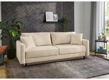 Schlafsofa JOCKENHÖFER GRUPPE "Bjoern, B: 217 cm, Liegefl. 140x191 cm", beige, B:217cm T:84cm, Korpus: 100% Polyester;Kissen: 100% Polyester, Sofas, Schlafsofa, mit Schlaffunktion, Bettkasten & Zierkissen