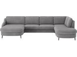 Wohnlandschaft SIT & MORE "Soul U-Form", grau, B:356cm H:90cm T:239cm, 95% Polyester, 5% Polyamid, Sofas, Wohnlandschaft, wahlweise mit Schlaffunktion und Bettkasten oder Schubkasten