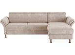 Ecksofa OTTO HOME "Calypso L-Form", beige (nature), B:260cm H:85cm T:172cm, 100% Polyester, Sofas, Ecksofa, mit motorischen Funktionen im Sofa und Recamiere