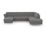 Wohnlandschaft SIT & MORE "Visby U-Form", grau, B:303cm H:87cm T:213cm, Sofas, Wohnlandschaft, Wahlweise mit Schlaffunktion und Stauraum, frei im Raum stellbar