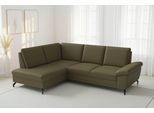 Ecksofa SIT & MORE "Chelsea Leder L-Form, B:249 cm, inkl. Armteil- & Sitztiefenverstellung", olive, B:249cm H:89cm T:190cm, Sofas, Ecksofa, optional mit Schlaffunktion und Bettkasten