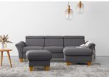 Ecksofa OTTO HOME "Lindgren L-Form", braun (espresso), B:258cm H:84cm T:169cm, 100% Polyester, Sofas, Ecksofa, wahlweise mit Bett mit klappbaren Rollen, Kasten und Kopfverstellung
