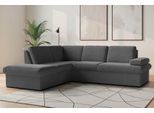 Ecksofa SIT & MORE "Moreno L-Form, B: 238 cm", grau (anthrazit), B:238cm H:82cm T:202cm, 100% Polyester, Sofas, Ecksofa, mit Armteilverstellung, optional Schlaffunktion