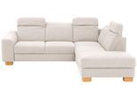 Ecksofa HOME AFFAIRE "Dundee L-Form", beige (creme), B:263cm H:86cm T:219cm, Struktur fein (100% Polyester), Sofas, Ecksofa, wahlweise mit Kopfteilverstellung und zusätzlich mit Schlaffunktion