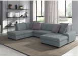 Wohnlandschaft SIT & MORE "Luxor U-Form", blau (aqua), B:329cm T:224cm, Luxus-Microfaser ALTARA NUBUCK (100% Polyester);Soft clean (98% Polyester, 2% Polyamid);Struktur fein (100% Polyester), Sofas, Wohnlandschaft, wahlweise mit Schlaffunktion, Bettkasten und Kopfteilverstellung