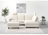 Ecksofa SIT & MORE "Farö L-Form", beige (creme), B:251cm H:90cm T:187cm, Sofas, Ecksofa, inklusive Federkern, wahlweise mit Schlaffunktion und Bettkasten