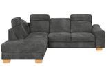 Ecksofa HOME AFFAIRE "Dundee L-Form", grau (anthrazit), B:263cm H:86cm T:219cm, Luxus-Microfaser Florence (100% Polyester), Sofas, Ecksofa, wahlweise mit Kopfteilverstellung und zusätzlich mit Schlaffunktion