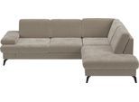 Ecksofa SIT & MORE "Morris L-Form, inkl. Sitztiefenverstellung", beige (nature), B:262cm H:82cm T:212cm, 95% Polyester 5% Polyamid, Sofas, Ecksofa, wahlweise mit Armteilverstellung, Schlaffunktion & Bettkasten
