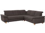 Ecksofa HOME AFFAIRE "Dalia L-Form", grau (dunkelgrau), B:256cm T:236cm, Luxus-Microfaser Florence (100% Polyester);Luxus-Microfaser weich (90% Polyester, 10% Polyamid);Webstoff (100% Polyester), Sofas, Ecksofa, mit Federkernpolsterung, wahlweise mit Schlaffunktion, Bettkasten
