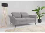 3-Sitzer SIT & MORE "Emely, inkl. Sitztiefenverstellung", grau (hellgrau), B:199cm H:92cm T:123cm, 100% Polyester, Sofas, 3-Sitzer, wahlweise mit Schlaffunktion, Kopf- & Armteilverstellung