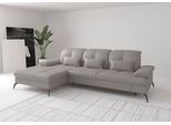 Ecksofa 17 "Amica, L-Form, inkl. Sitztiefenverstellung & Armteilverstellung", grau (light grau), B:279cm H:90cm T:185cm, Sofas, Ecksofa, wahlweise mit Schlaffunktion, Bettkasten und Kopfteilverstellung