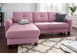 Ecksofa SIT & MORE "Varese L-Form", rosa (altrosa), B:253cm H:91cm T:167cm, Bedruckte Microfaser (100% Polyester);Luxus-Microfaser ALTARA NUBUCK (100% Polyester);Struktur (100% Polypropylen), Sofas, Ecksofa, mit Federkern, wahlweise mit Schlaffunktion und Stauraum