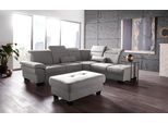 Ecksofa OTTO HOME "Cornwall L-Form", grau, B:283cm H:84cm T:253cm, Struktur fein (100% Polyester);Luxus-Microfaser weich (90% Polyester, 10% Polyamid), Sofas, Ecksofa, mit Sitztiefenverstellung, Schlaffunktion & Kopfteilverstellung