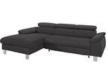Ecksofa COTTA "Komaris L-Form, B: 244 cm", mud, B:244cm H:72cm T:166cm, Microfaser PRIMABELLE (100% Polyester);Kunstleder SOFTLUX(100%Polyurethan);Feinstruktur (100% Polyester);Kunstleder SOFTLUX/Struktur (100%Polyurethan, 90%Polyester, 10% Polyacryl), Sofas, Ecksofa, mit Kopfteilverstellung, optional Schlaffunktion, Bettkasten & Licht