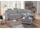 Ecksofa OTTO HOME "Alta L-Form", grau, B:250cm H:89cm T:201cm, Struktur ( 100% Polyester);Struktur fein ( 100% Polyester);Luxus-Microfaser ALTARA NUBUCK (100% Polyester), Sofas, Ecksofa, mit Federkern und Kontrastnaht, Füße Buche eichefarben