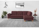 Ecksofa SIT & MORE "Westham L-Form", lila (chianti), B:261cm H:88cm T:179cm, 90% Polyester 10%Polyamid, Sofas, Ecksofa, mit Ottomane, mit oder ohne Schlaffunktion, Bettkasten, Verstellung