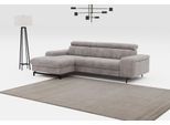 Ecksofa COTTA "Emma L-Form, B: 267 cm", grau (taupe), B:267cm H:97cm T:165cm, Sofas, Ecksofa, mit Kopfteilverstellung, optional Schlaffunktion & Bettkasten
