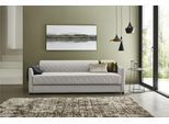 Schlafsofa "Ken", grau, B:224cm, 100% Polyester, ATLANTIC HOME COLLECTION, Sofas, Schlafsofa, mit Schlaffunktion, inklusive Topper mit abnehmbarem Bezug