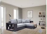 Ecksofa COLLECTION AB "John L-Form, B: 226 cm", grau (hellgrau), B:226cm H:80cm T:160cm, 100%Polyester, Sofas, Ecksofa, Schlaffunktion, Bettkasten, Regalelement & 2 Zierkissen