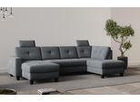 Wohnlandschaft OTTO HOME "Varese", grau, B:304cm H:91cm T:170cm, 100% Polyester, Sofas, Wohnlandschaft, wahlweise mit Schlaffunktion und Bettkasten