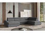 Wohnlandschaft SIT & MORE "U-Form", grau, B:345cm H:79cm T:213cm, 90% Polyester, 10% Polyamid, Sofas, Wohnlandschaft, mit verstellbaren Kopfteilen, wahlweise mit Schlaffunktion