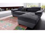 Ecksofa COTTA "Speedway L-Form", schwarz, schwarz, B:265cm H:79cm T:102cm, Edles Flachgewebe ( 100% Polyester ) / Feine Struktur ( 100% Polyester );Kunstleder SOFTLUX / Luxus-Microfaser ( 100% Polyester );Kunstleder SOFTLUX / Struktur ( 100% Polyester ), Sofas, Ecksofa, mit Kopfteilverstellung, wahlweise mit Schlaffunktion & Bettkasten