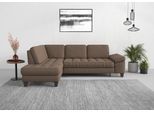 Ecksofa SIT & MORE "Westham L-Form", braun (chocco), B:261cm H:88cm T:179cm, 100% Polyester, Sofas, Ecksofa, mit Ottomane, mit oder ohne Schlaffunktion, Bettkasten, Verstellung