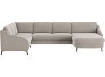 Wohnlandschaft SIT & MORE "Soul U-Form", grau (anthrazit), B:356cm H:90cm T:227cm, 100% Polyester, Sofas, Wohnlandschaft, wahlweise mit Schlaffunktion und Bettkasten oder Schubkasten