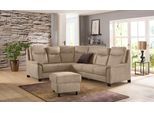 Ecksofa OTTO HOME "Boccaccio L-Form", beige, B:265cm H:104cm T:215cm, Struktur weich (90% Polyester / 10% Polyamid);Luxus-Microfaser (100% Polyester);Luxus-Microfaser Vintageoptik(100% Polyester), Sofas, Ecksofa, mit Federkern, incl. Kopfteilverstellung, wahlweise Schlaffunktion