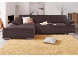Ecksofa SIT & MORE "Coria L-Form", braun, B:282cm H:80cm T:162cm, Kunstleder SOFTLUX;Struktur ( 100% Polyester);Struktur fein ( 90% Polyester; 10% Polyamid);Luxus-Microfaser ALTARA NUBUCK (100% Polyester), Sofas, Ecksofa, mit XL-Recamiere, wahlweise mit Schlaffunktion