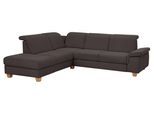 Ecksofa HOME AFFAIRE "Dalia L-Form", grau (dunkelgrau), B:256cm T:221cm, Luxus-Microfaser Florence (100% Polyester);Luxus-Microfaser weich (90% Polyester, 10% Polyamid);Webstoff (100% Polyester), Sofas, Ecksofa, mit Federkernpolsterung, wahlweise mit Schlaffunktion, Bettkasten