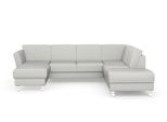 Wohnlandschaft SIT & MORE "Visby U-Form", grau (hellgrau), B:303cm H:87cm T:213cm, Sofas, Wohnlandschaft, Wahlweise mit Schlaffunktion und Stauraum, frei im Raum stellbar