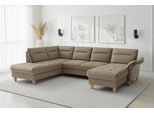 Wohnlandschaft SIT & MORE "Pamela U-Form, B: 292 cm, optional Schlaffunktion & Armteilverstellung", beige (savannah), B:292cm H:90cm T:212cm, 100% Polyester, Sofas, Wohnlandschaft, mit Federkern und Liegefläche aus Originalstoff