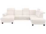 Wohnlandschaft OTTO HOME "Solvei U-Form", beige (natur), B:342cm H:104cm T:235cm, Struktur (100% Polyester);Luxus-Microfaser Lederoptik (100% Polyester);Luxus-Microfaser ALTARA NUBUCK (100% Polyester), Sofas, Wohnlandschaft, Sitztiefenverstellung und Federkern, wahlweise Kopfteilverstellung