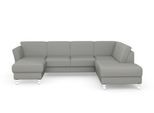 Wohnlandschaft SIT & MORE "Visby U-Form", silber, B:303cm H:87cm T:213cm, Sofas, Wohnlandschaft, Wahlweise mit Schlaffunktion und Stauraum, frei im Raum stellbar