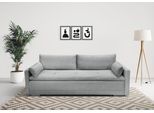 Schlafsofa HOME AFFAIRE "Andrea, B: 218 cm, Liegel. 158x198 cm", grau (hellgrau), B:218cm T:96cm, 100%Polyester, Sofas, Schlafsofa, Schlaffunktion & Bettkasten, Dauerschlafsofa mit Boxspring