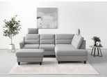 Ecksofa SIT & MORE "Farö L-Form", grau, B:251cm H:90cm T:187cm, Sofas, Ecksofa, inklusive Federkern, wahlweise mit Schlaffunktion und Bettkasten