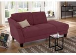 Recamiere OTTO HOME "Trondheim", lila (chianti), B:197cm H:89cm T:90cm, Luxus-Microfaser (90% Polyester, 10% Polyamid);Struktur fein (100% Polyester);Flachgewebe (100% Polyester), Sofas, Recamiere, freistehend, mit Federkern, Knopfheftung im Rücken, Füße Buche