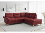 Ecksofa SIT & MORE "Pamela L-Form, Leder, B: 218 cm", grau (merlot), B:218cm H:90cm T:212cm, Sofas, Ecksofa, optional Armteilverstellung, Schlaffunktion & Bettkasten