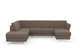 Wohnlandschaft SIT & MORE "Visby U-Form", grau (taupe), B:303cm H:87cm T:213cm, Sofas, Wohnlandschaft, Wahlweise mit Schlaffunktion und Stauraum, frei im Raum stellbar