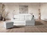Ecksofa COTTA "Leandra L-Form", weiß, B:250cm H:88cm T:90cm, NaturLEDER: Bitte beachten Sie, dass Lederbezüge mehr Nähte aufweisen als Stoffbezüge.;Kunstleder Softlux;NaturLEDER (echtes Rindsleder) in Sitz und Rücken.;Luxus-Microfaser (100% Polyester), Sofas, Ecksofa, wahlweise mit Schlaffunktion & Bettkasten