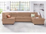 Wohnlandschaft SIT & MORE "Pisa U-Form", braun, B:319cm H:89cm T:168cm, Flachgewebe (100% Polyester);Luxus-Microfaser1 (100% Polyester);Luxus Microfaser2 (90% Polyester, 10% Polyamid), Sofas, Wohnlandschaft, mit Federkern, wahlweise mit Schlaffunktion